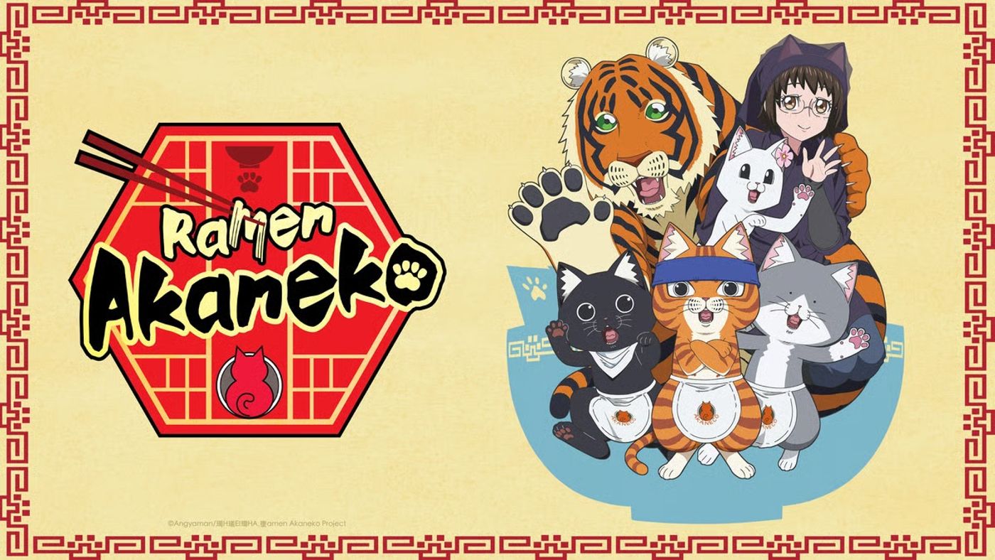 Bunzo, Sabu, Sasaki, Hana, Krishna y Tamako de Ramen Akaneko (también conocido como Red Cat Ramen)