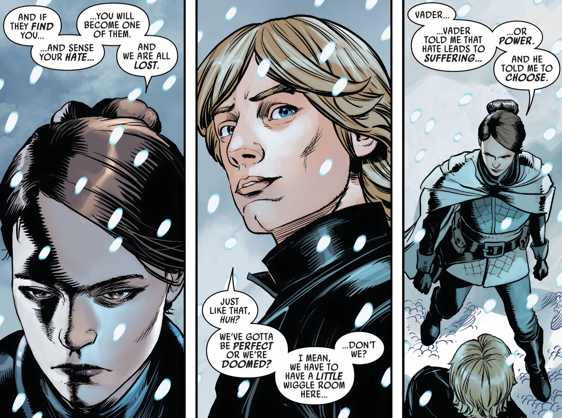 Luke Skywalker tells Sabe that it is okay to not be perfect, as long as you&rsquo;re trying to be good.