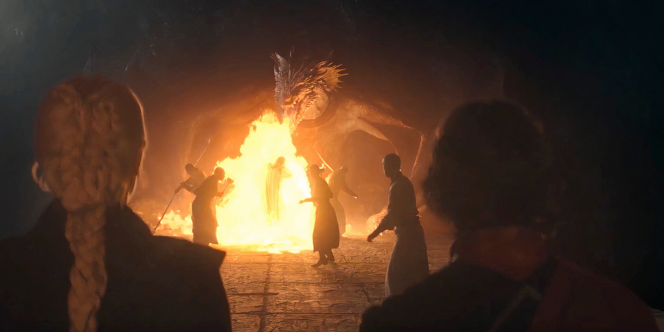 Rhaenyra observa Seasmoke queimar Steffon Darklyn em House of the Dragon temporada 2, episódio 6
