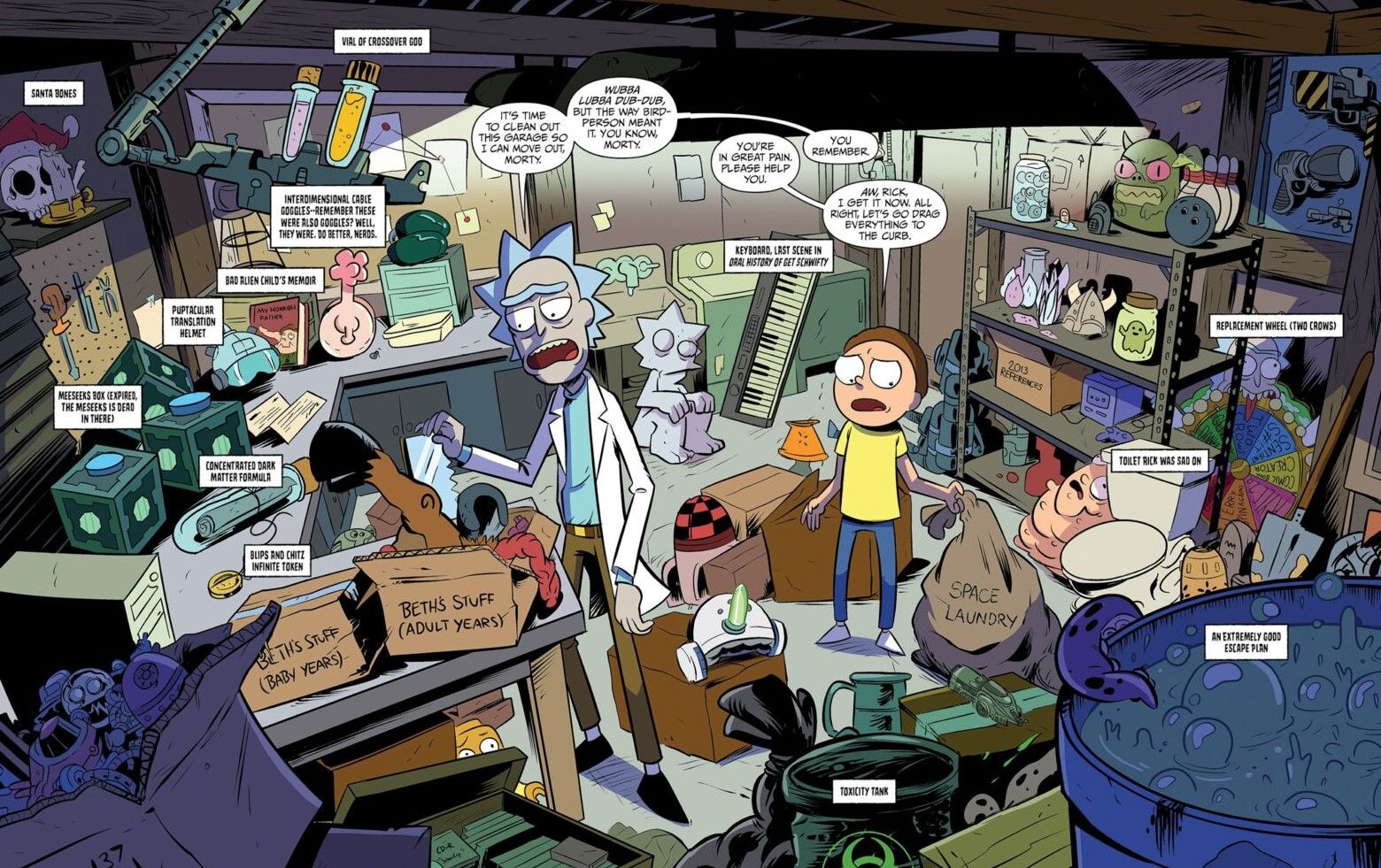 rick e morty décimo aniversário história em quadrinhos - rick sai