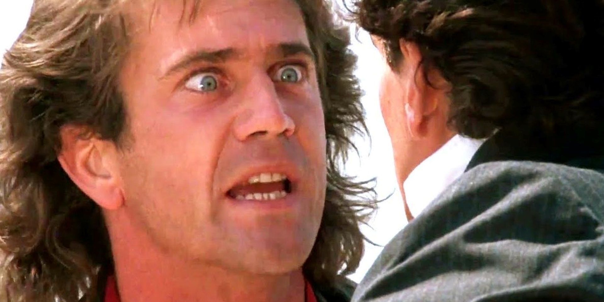 Riggs with his eyes bulging in Lethal Weapon
