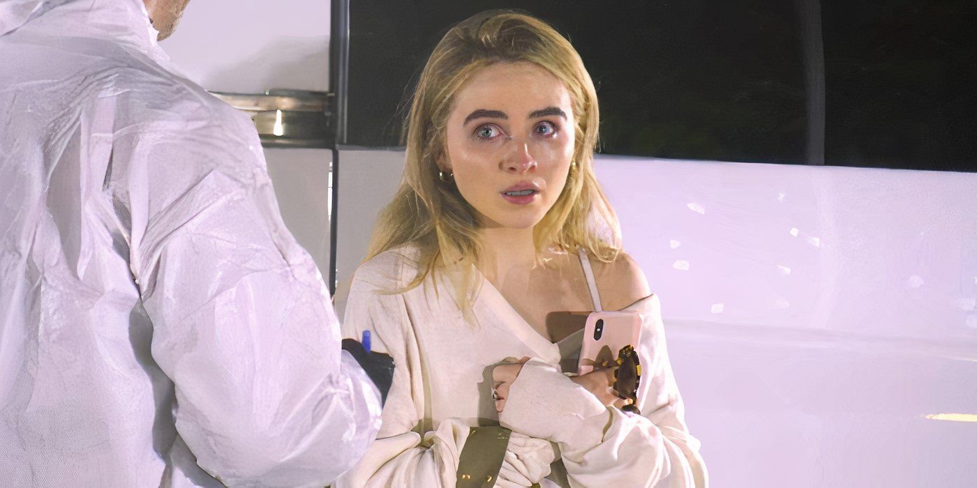 Sabrina Carpenter looks shocked on Punk'd