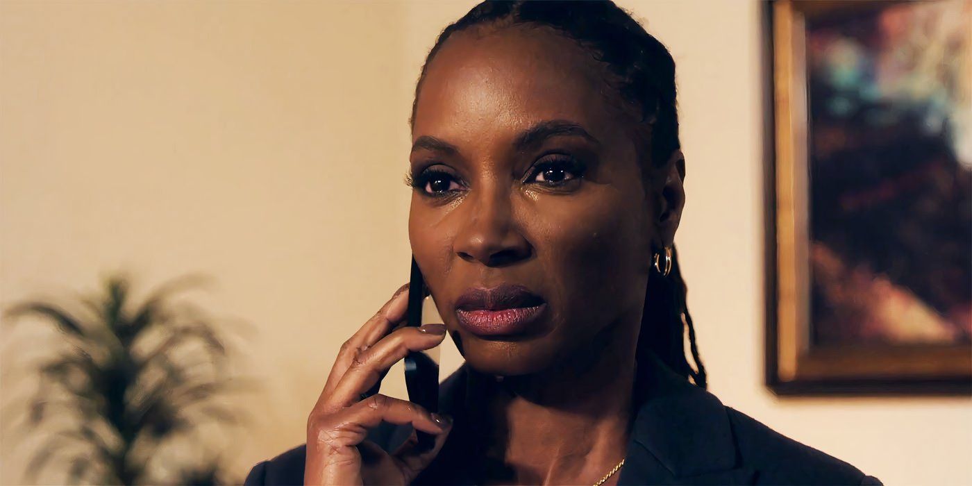 Shanola Hampton como Gabi hablando por teléfono en la temporada 2 de Found