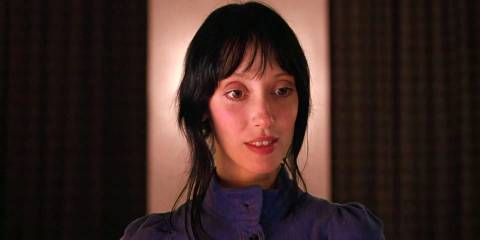 Shelley Duvall as Wendy looking down warmly but confusedly in The Shining