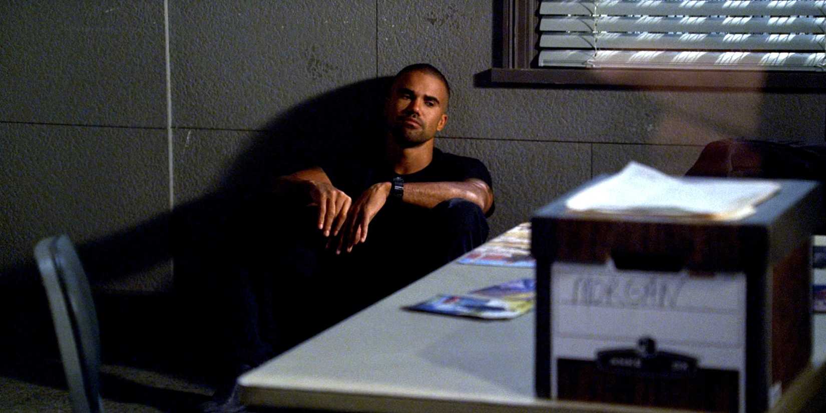 Derek Morgan Sitting In Interrogation Room In Criminal Minds Profiler, Profiled.jpg