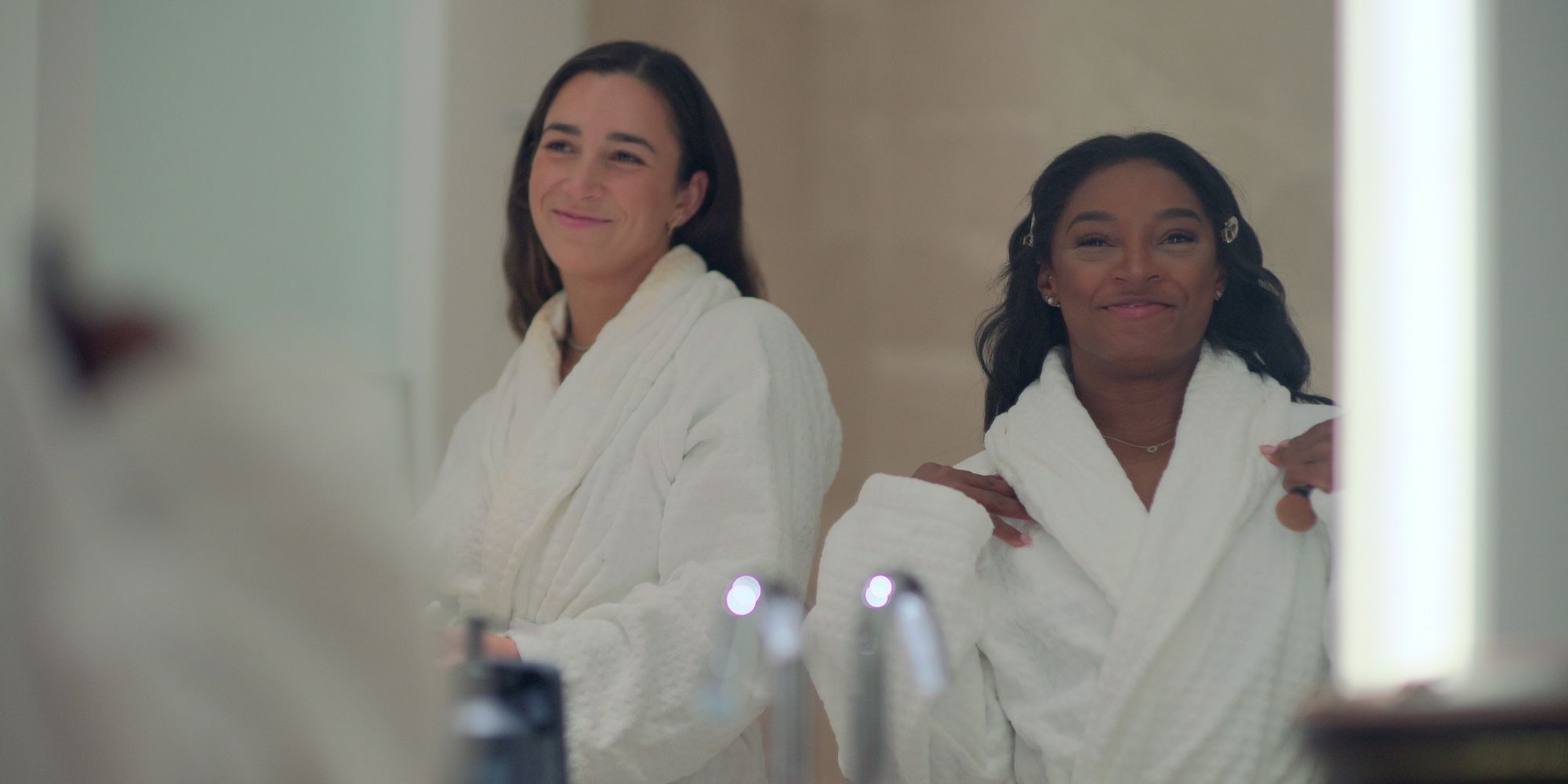 Simone Biles and Aly Raisman in Simone Biles Rising