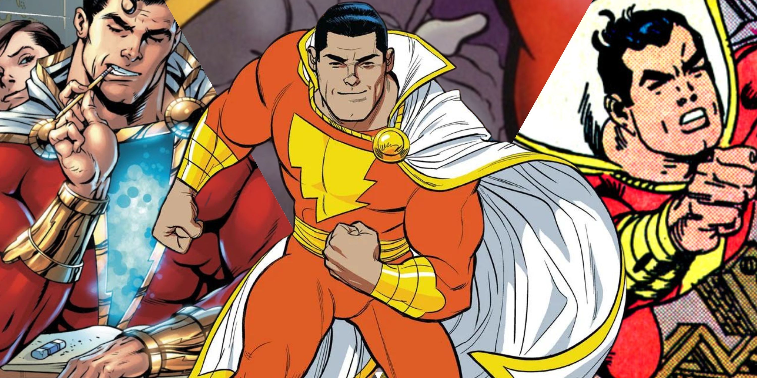 Imagen compuesta de Shazam de la serie 2018, Multiversity, DC Presents 