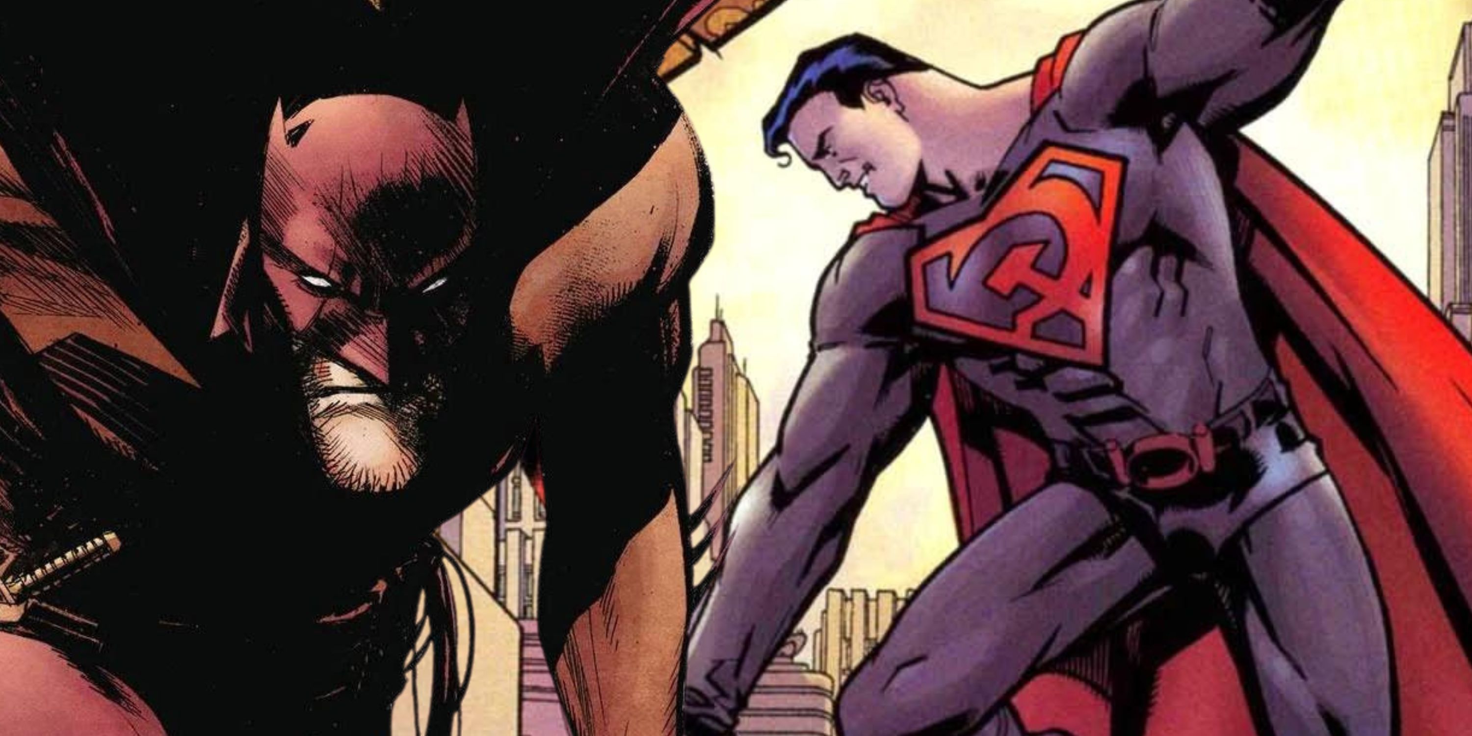 Imagen compuesta de White Knight Batman, Red Son Superman