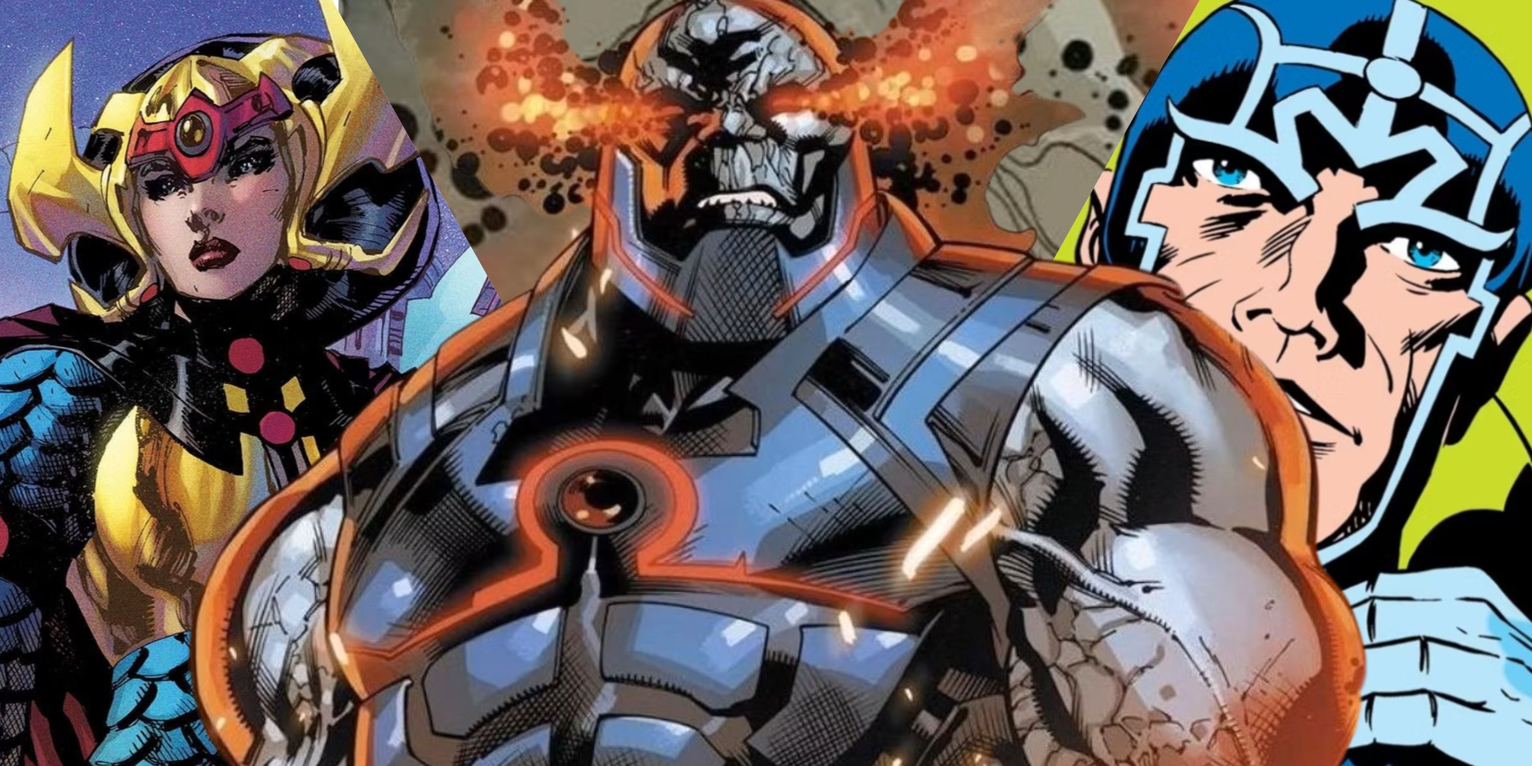 Composite image Big Barda, Darkseid and Metron