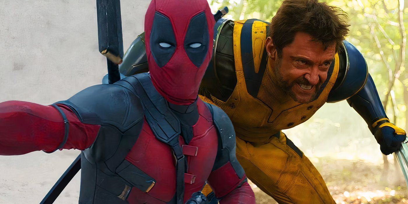 Split image of Deadpool and Wolverine fighting in Deadpool and Wolverine