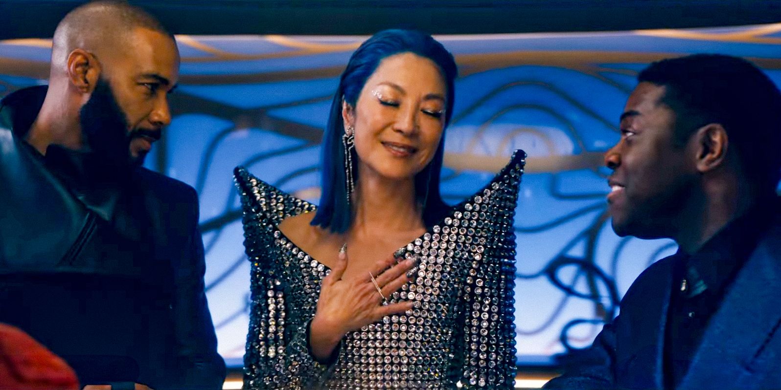 Philippa Georgiou (Michelle Yeoh) being praised by (Omari Hardwick) and (Sam Richardson) in Star Trek Section 31 Teaser Trailer