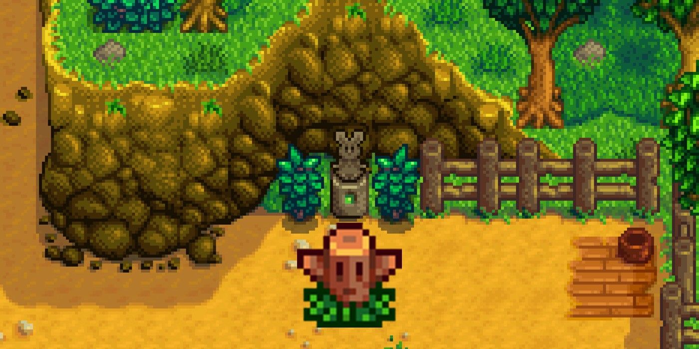 Estatua de Warp Farm y tótem Warp asociado de Stardew Valley.