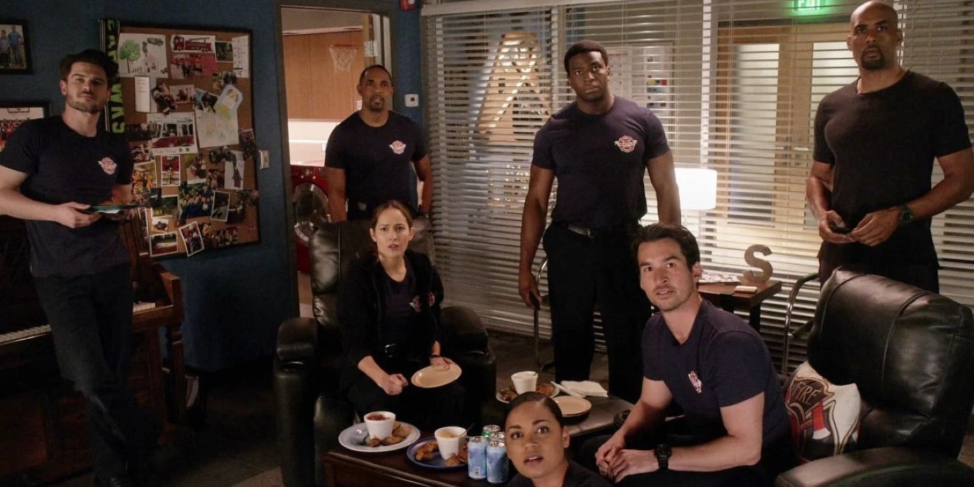 Station 19 Characters Looking Surprised In Break Room.jpg