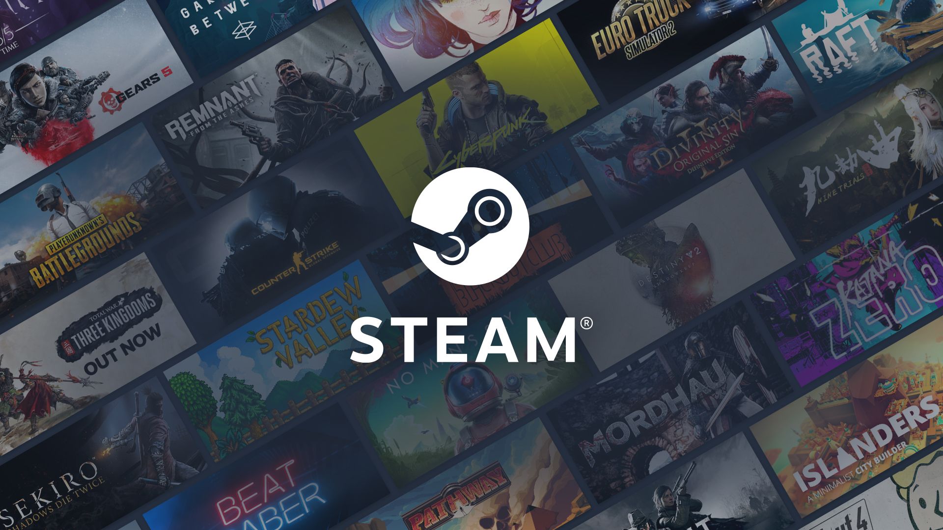 Steam - Logotipo com jogos