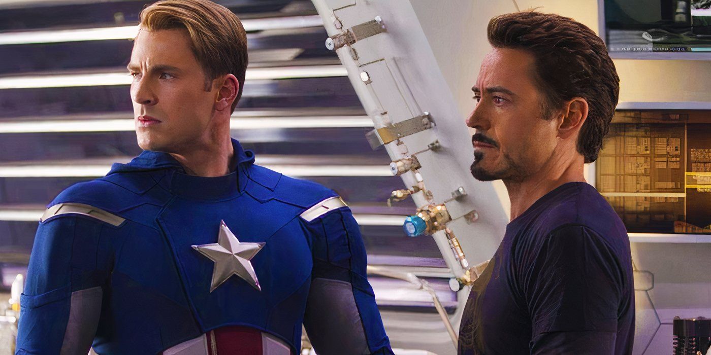 Capitão América de Steve Rogers e Homem de Ferro de Tony Stark com a SHIELD em Os Vingadores