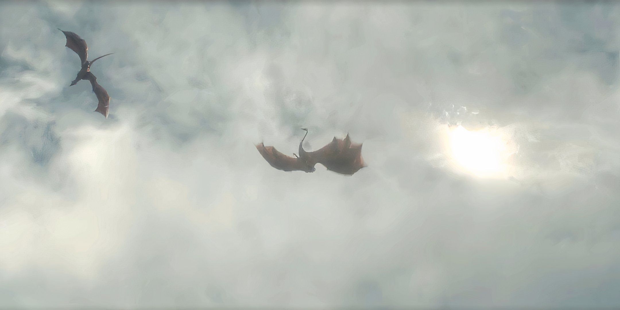 Sunfyre and Meleys circling each other in the sky in House of the Dragon season 2, episode 4