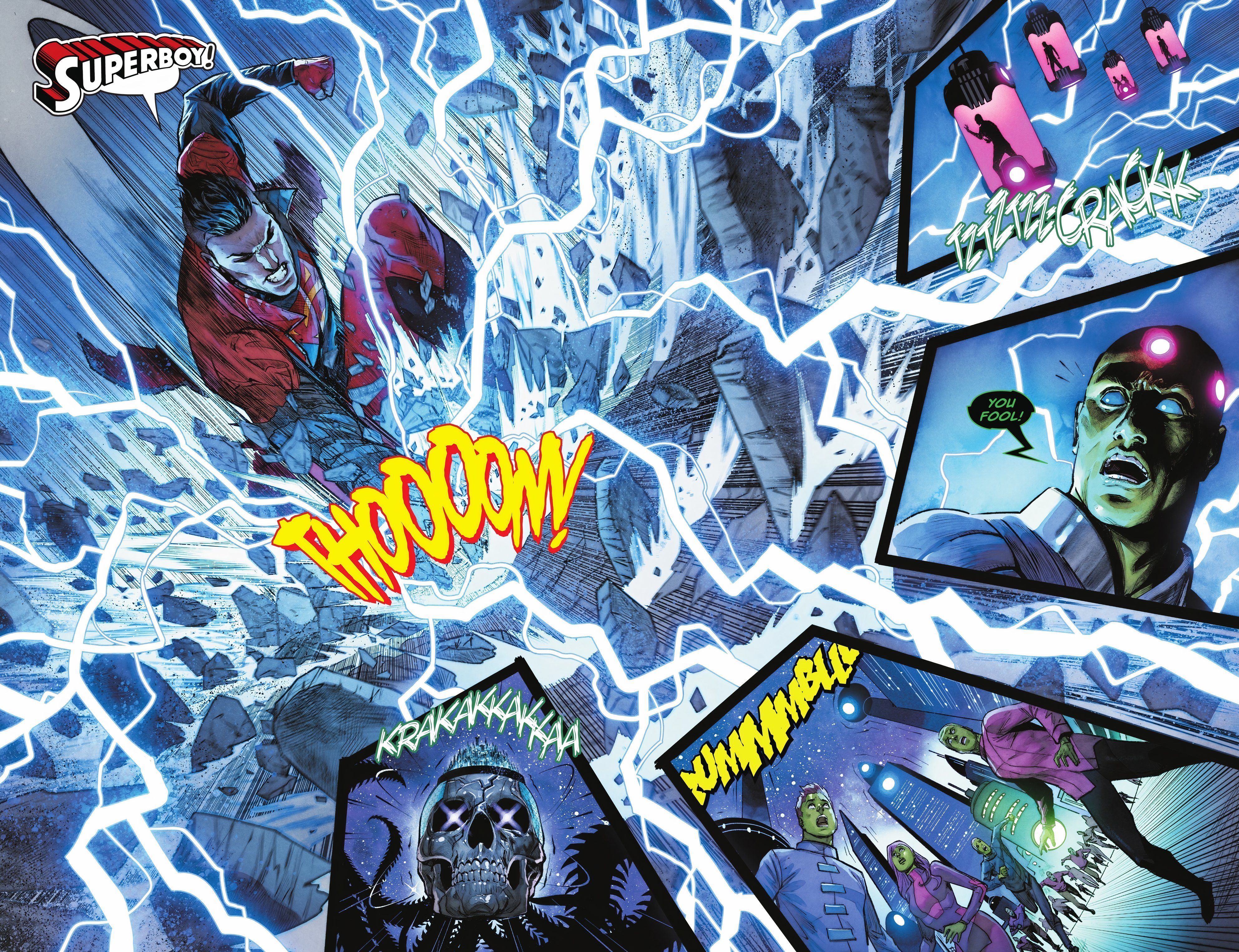 Superboy libera telecinese tátil na nave DC de Brainiac