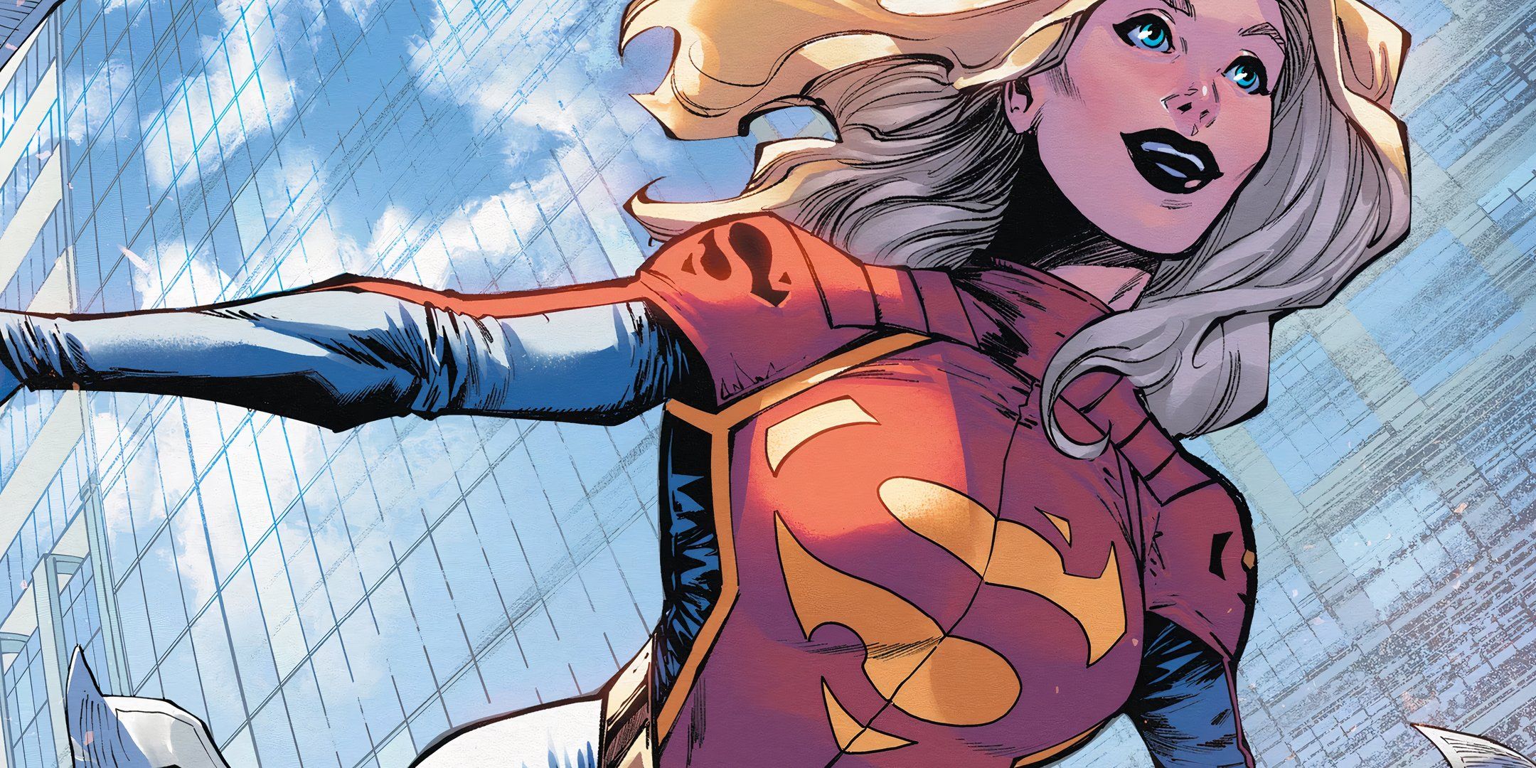 Supergirl volando con chaqueta de disfraz de DC