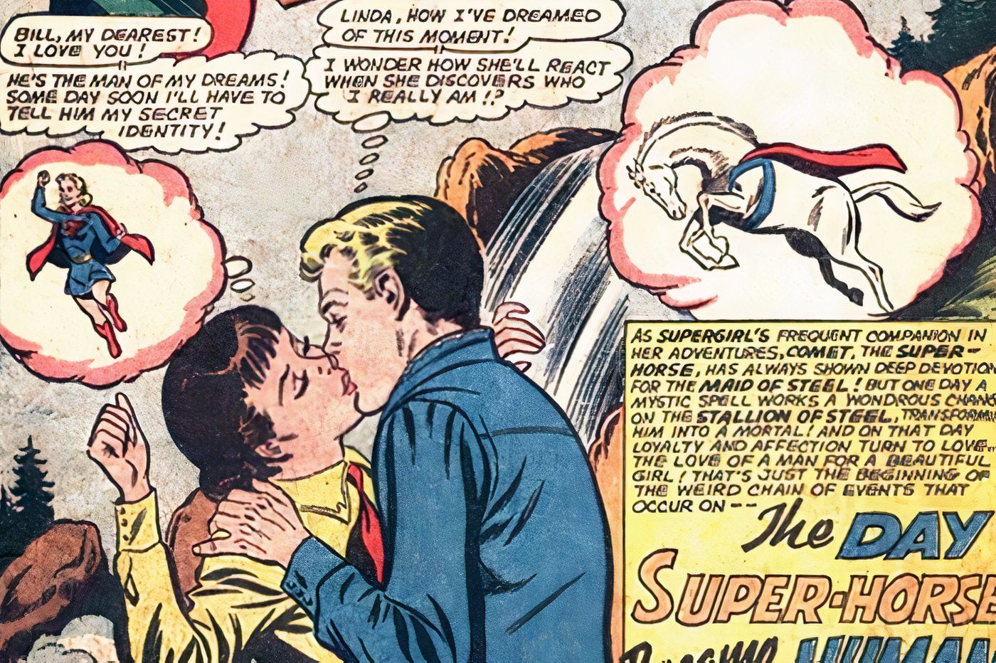 Supergirl dando Bill Starr seu namorado cavalo