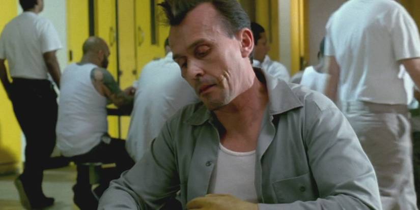 T-Bag sitting in the mess hall in the Prison Break movie