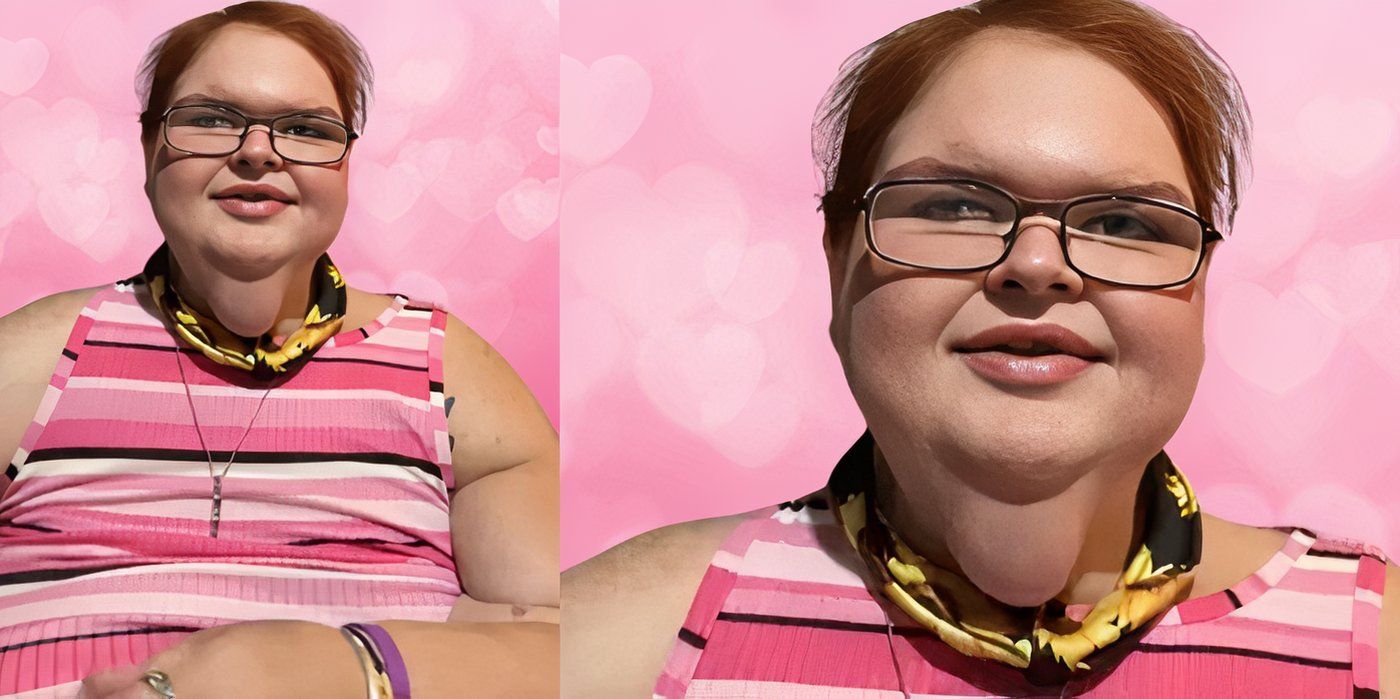 Postagem de Tammy Slaton 1000-Lb Sisters no Instagram usando blusa listrada rosa e preta