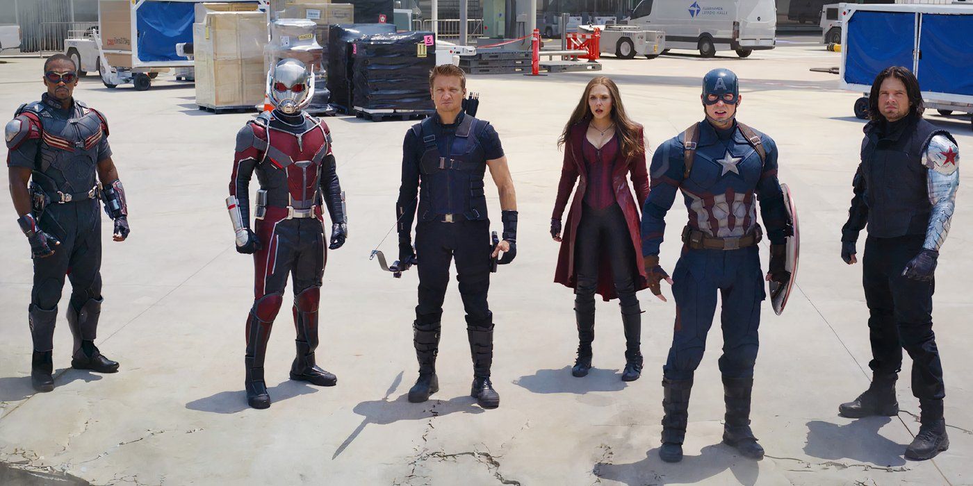 Team Cap at the German airport in Captain America Civil War