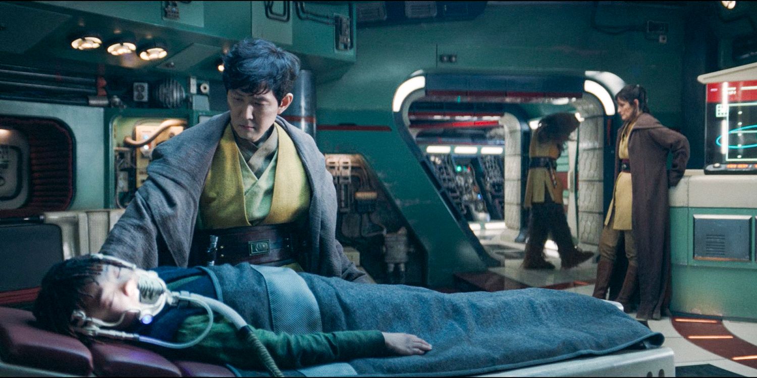 Young Master Sol (Lee Jung-jae) takes care of Osha to help her recover after rescuing her from the fire in The Acolyte season 1 episode 7