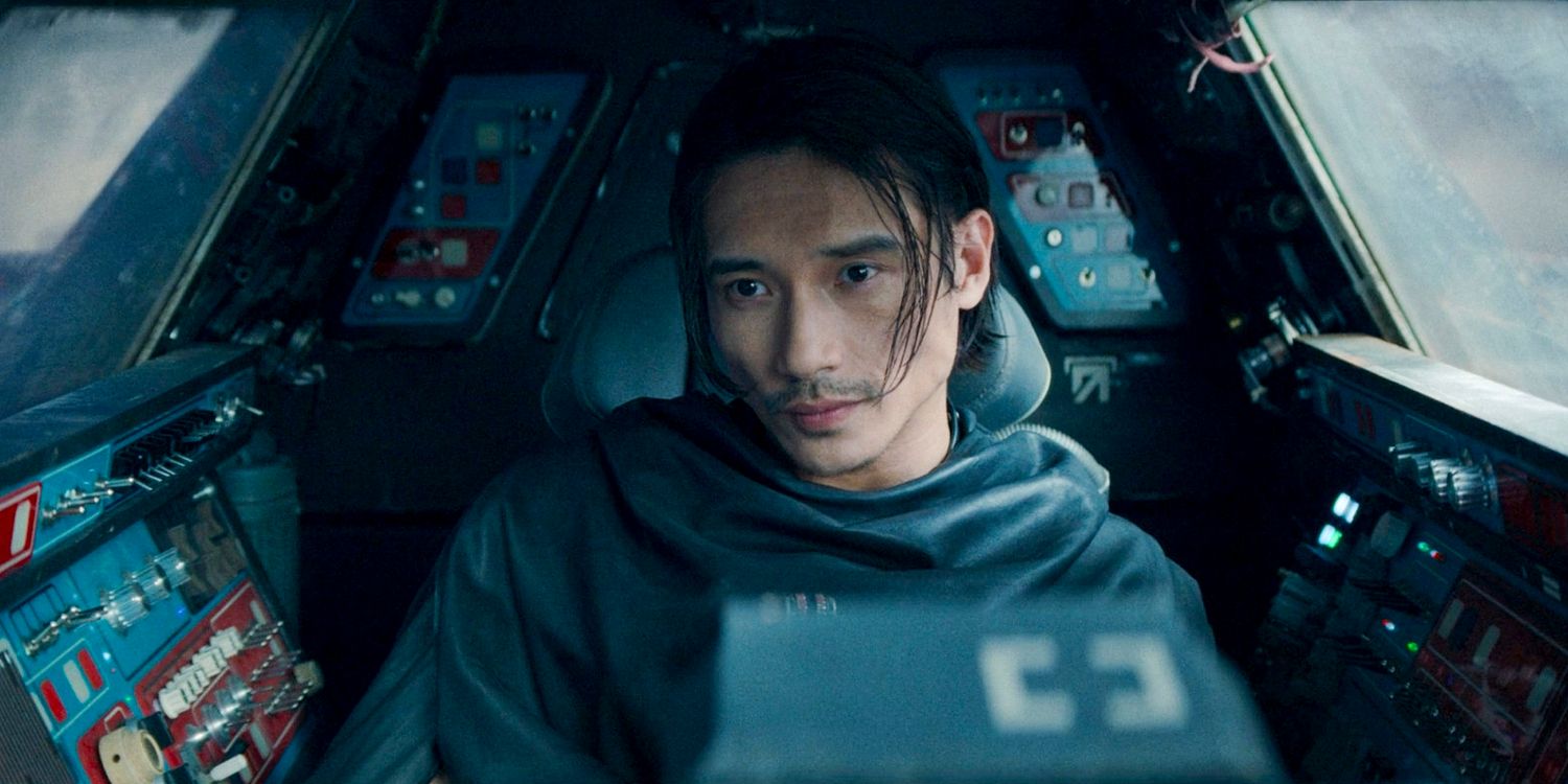 Qimir (Manny Jacinto) on a ship heading to Brendok in The Acolyte season 1 episode 8