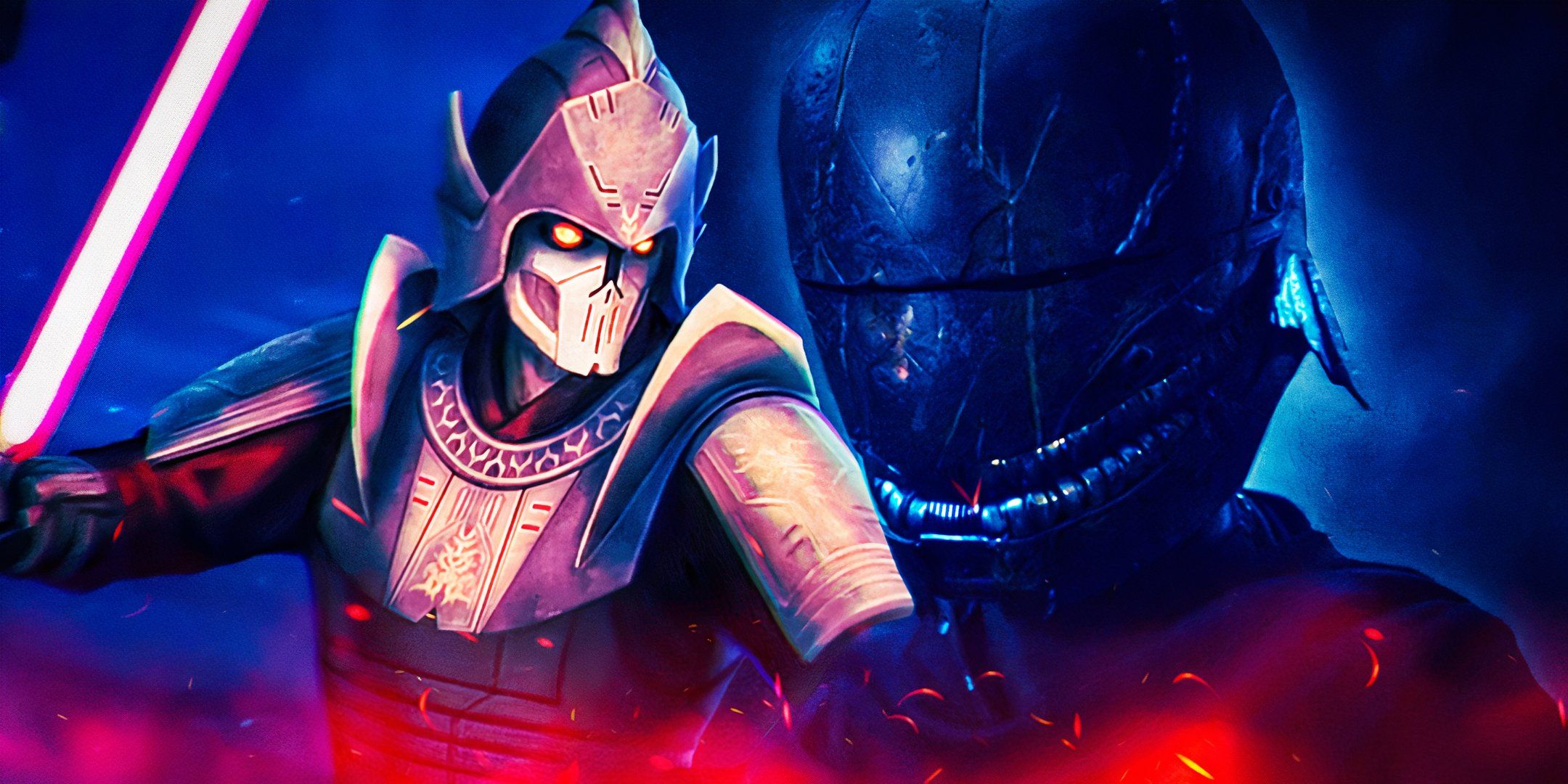 An illustration of Darth Bane, edited over The Stranger in The Acolyte