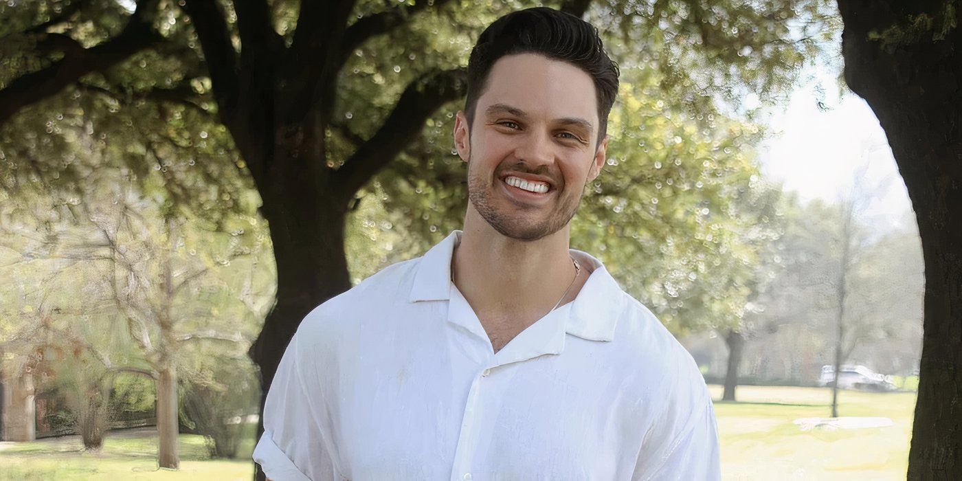 Concorrente da 21ª temporada de The Bachelorette, Spencer Conley, posando ao ar livre