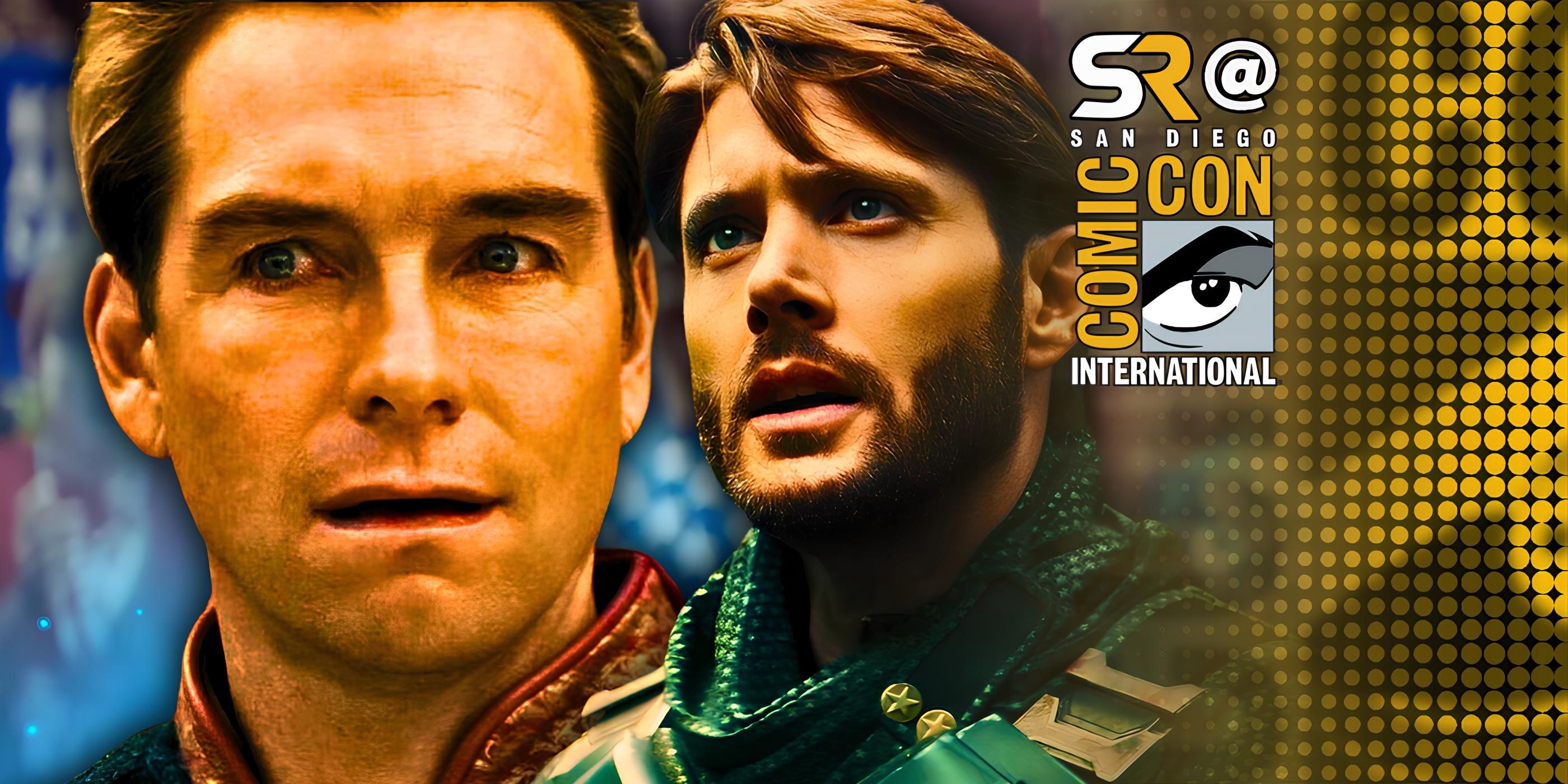 Custom image of Homelander and Soldier Boy in The Boys with the SDCC overlay