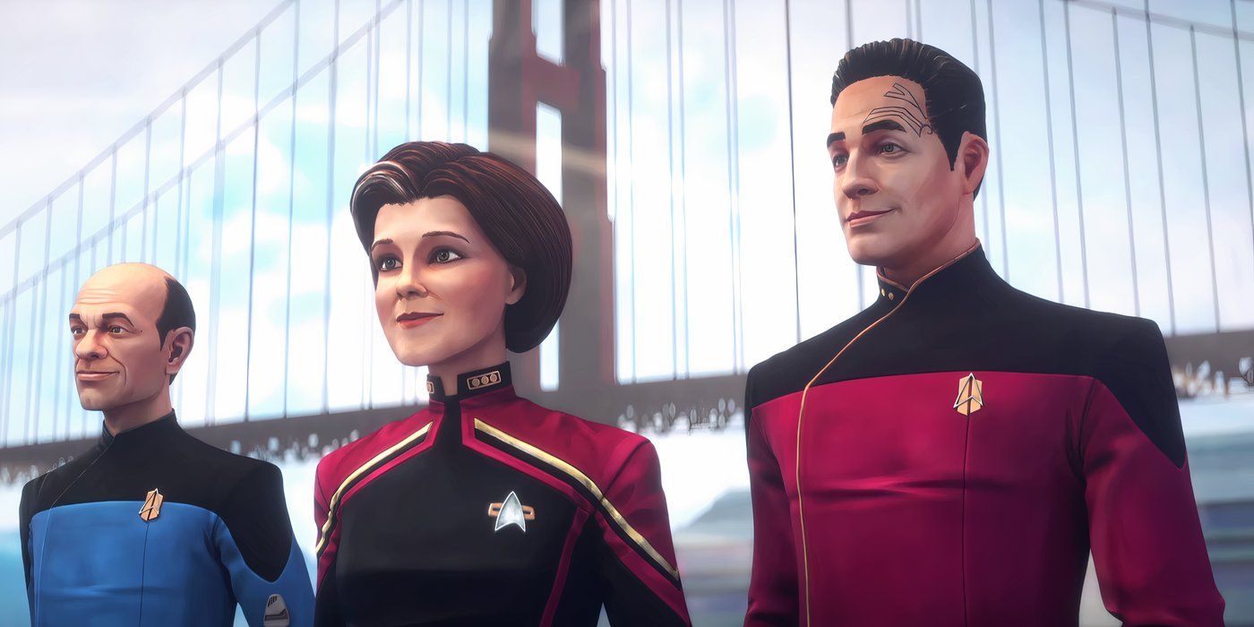The Doctor, Admiral Janeway, Captain Chakotay in Star Trek Prodigy