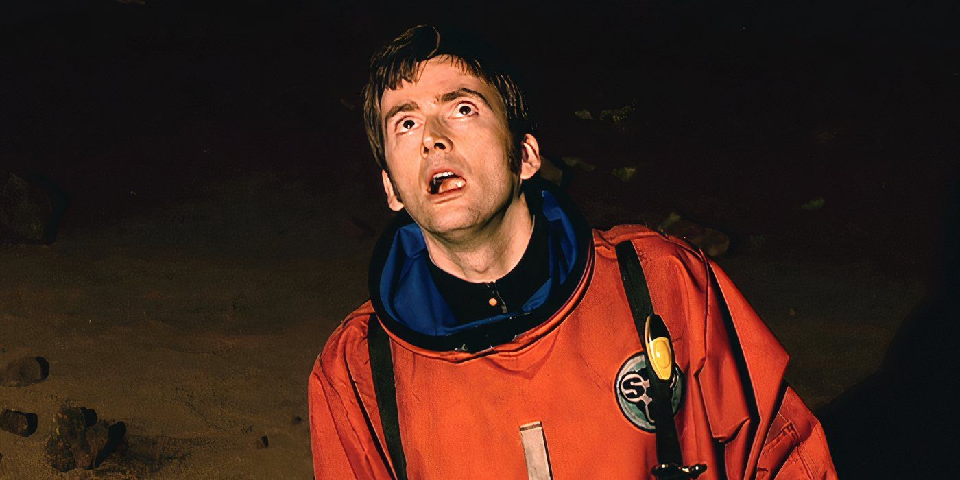 The Doctor looking up in Doctor Who