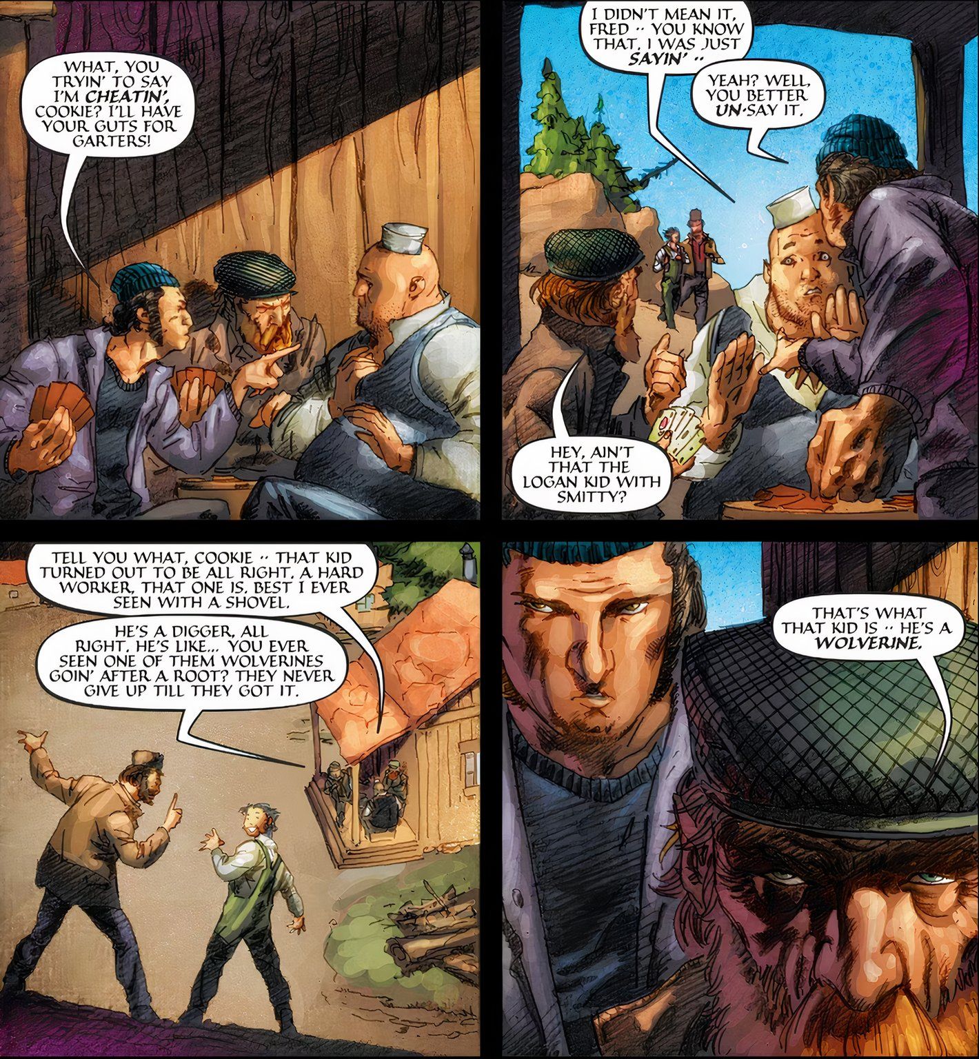Logan recebe o apelido de "Wolverine" de seus colegas de trabalho em uma pedreira.