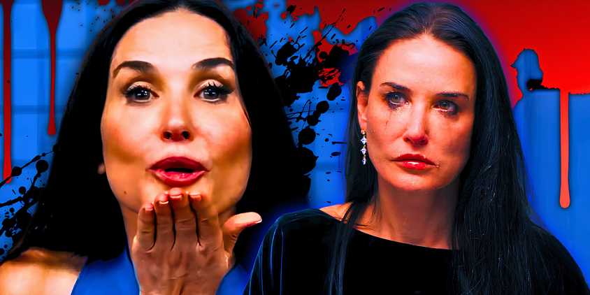 Shots of Demi Moore from The Substance