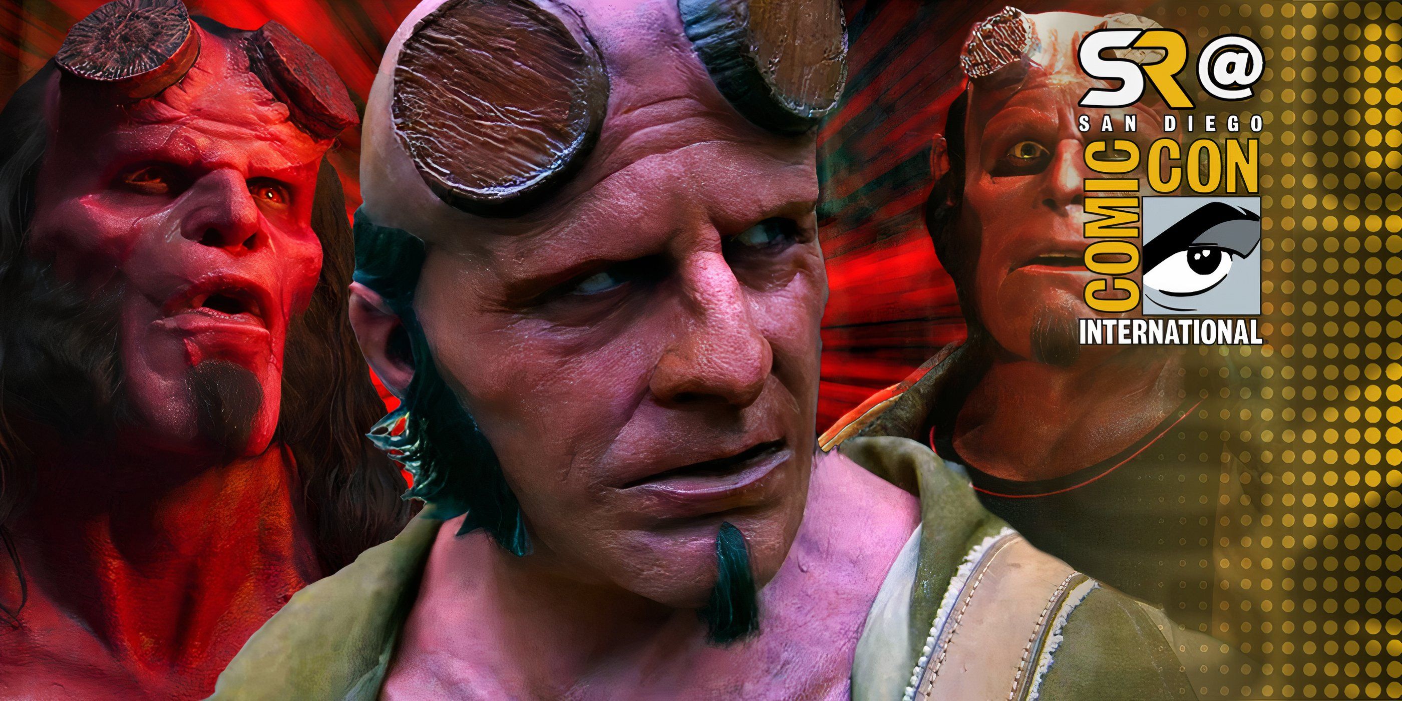 The three Hellboy actors in Hellboy: The Crooked Man SDCC header