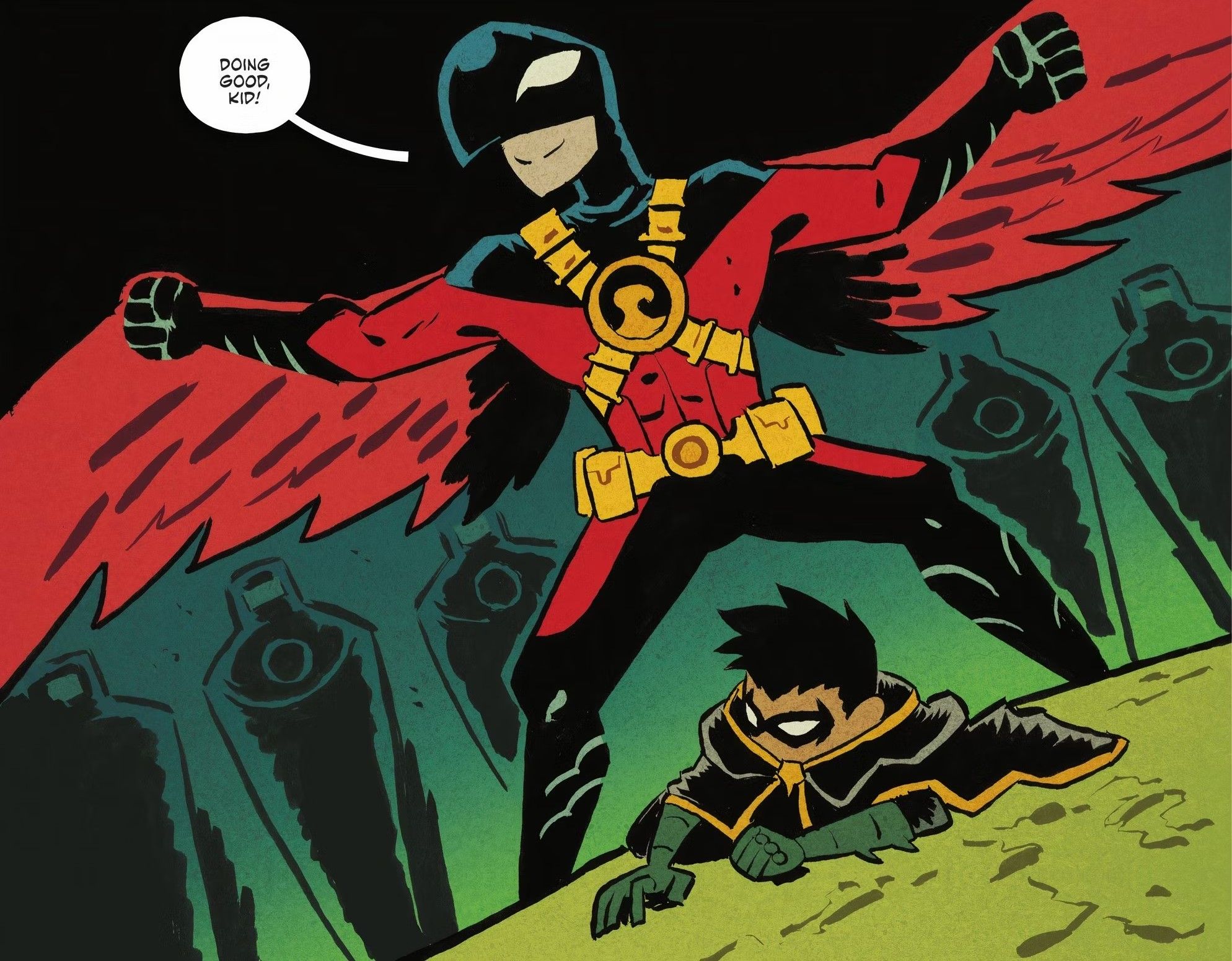 Tim Drake defiende a Robin de Damian Wayne