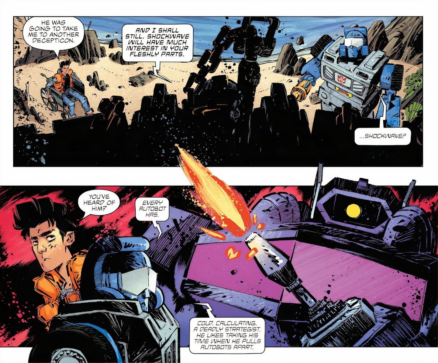 Transformers #10 Beachcomber explica a crueldade de Shockwave