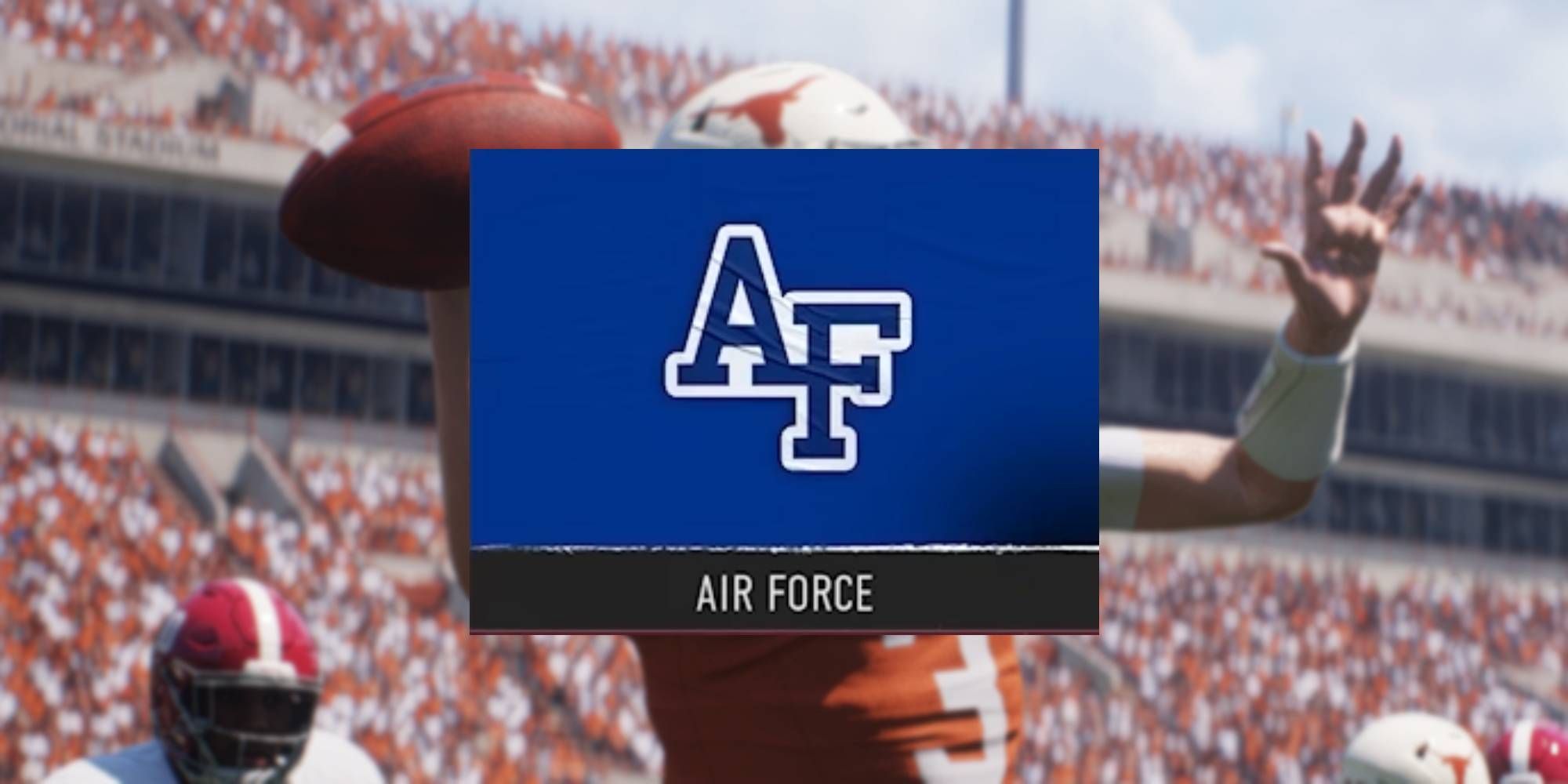 Logotipo do time da Força Aérea do EA Sports College Football 25 para manual de jogo ofensivo