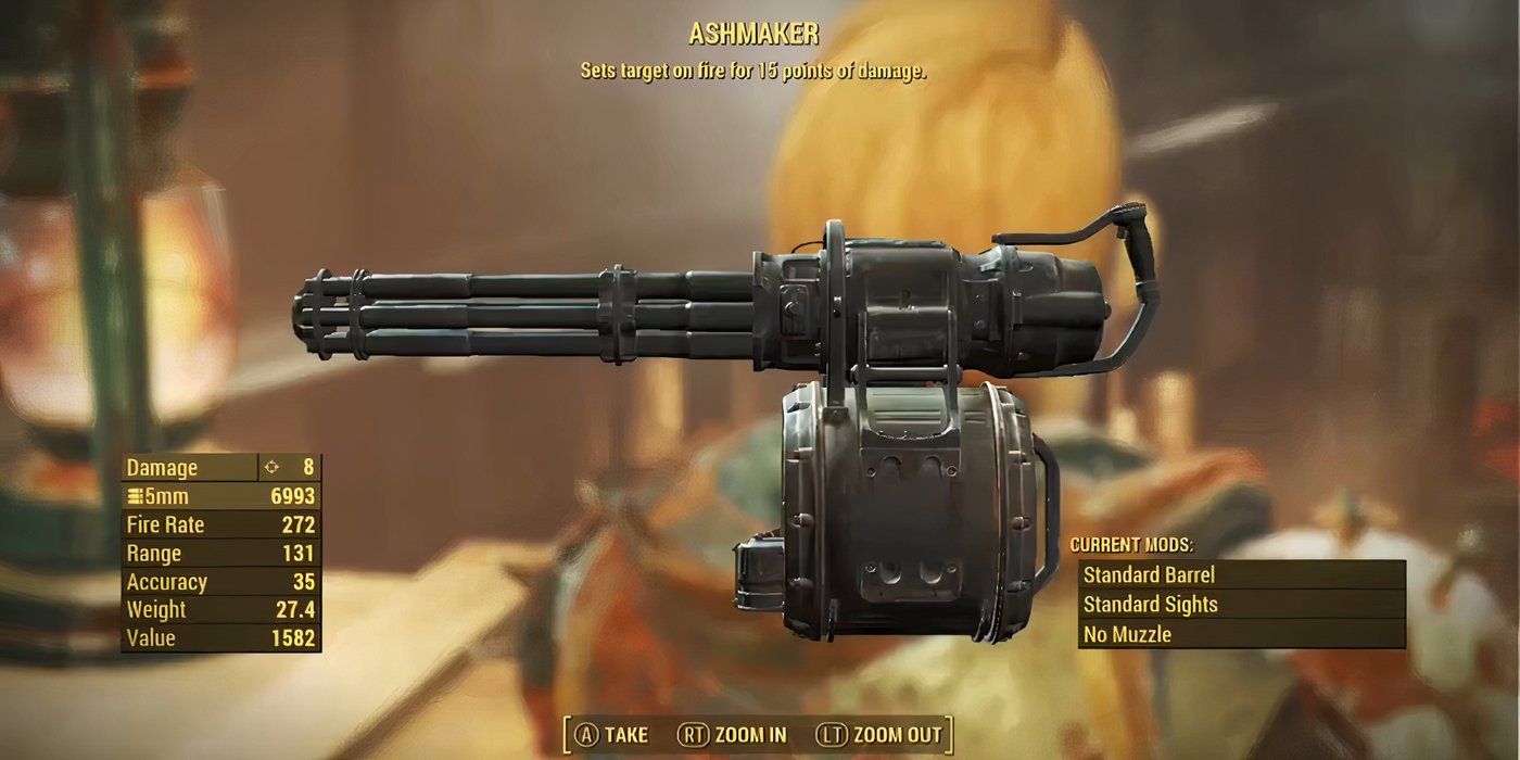 Minigun exclusiva Ashmaker e estatísticas em Fallout 4