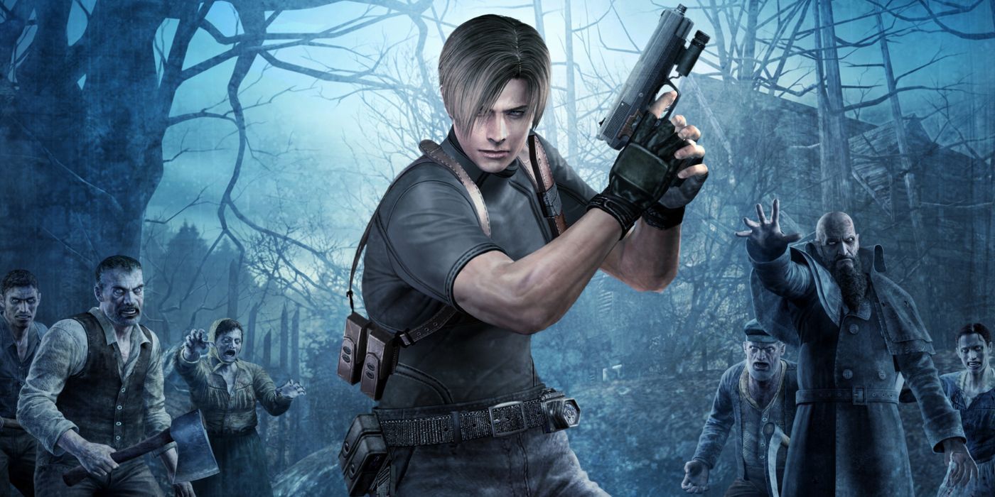 Leon S. Kennedy de Resident Evil 4 com sua pistola