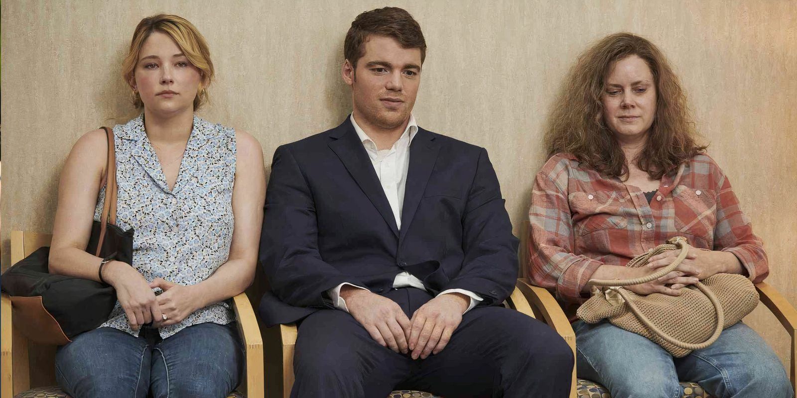 Haley Bennett, Gabriel Basso, and Amy Adams as Lindsay, JD, and Bev in Hillbilly Elegy