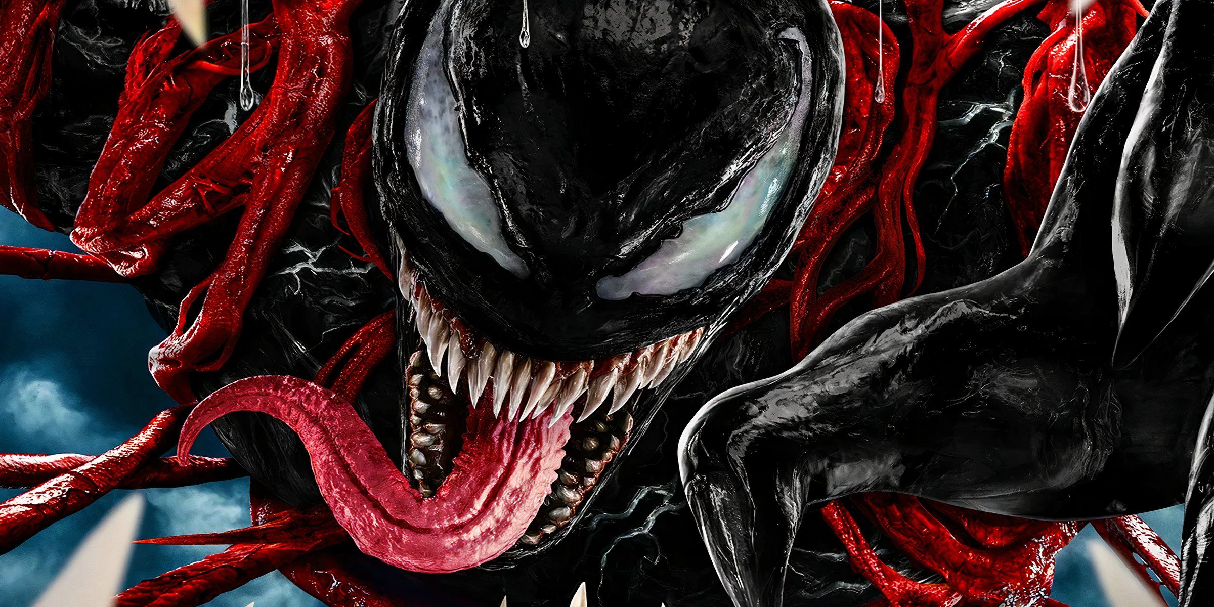 Um close do Venom de Tom Hardy