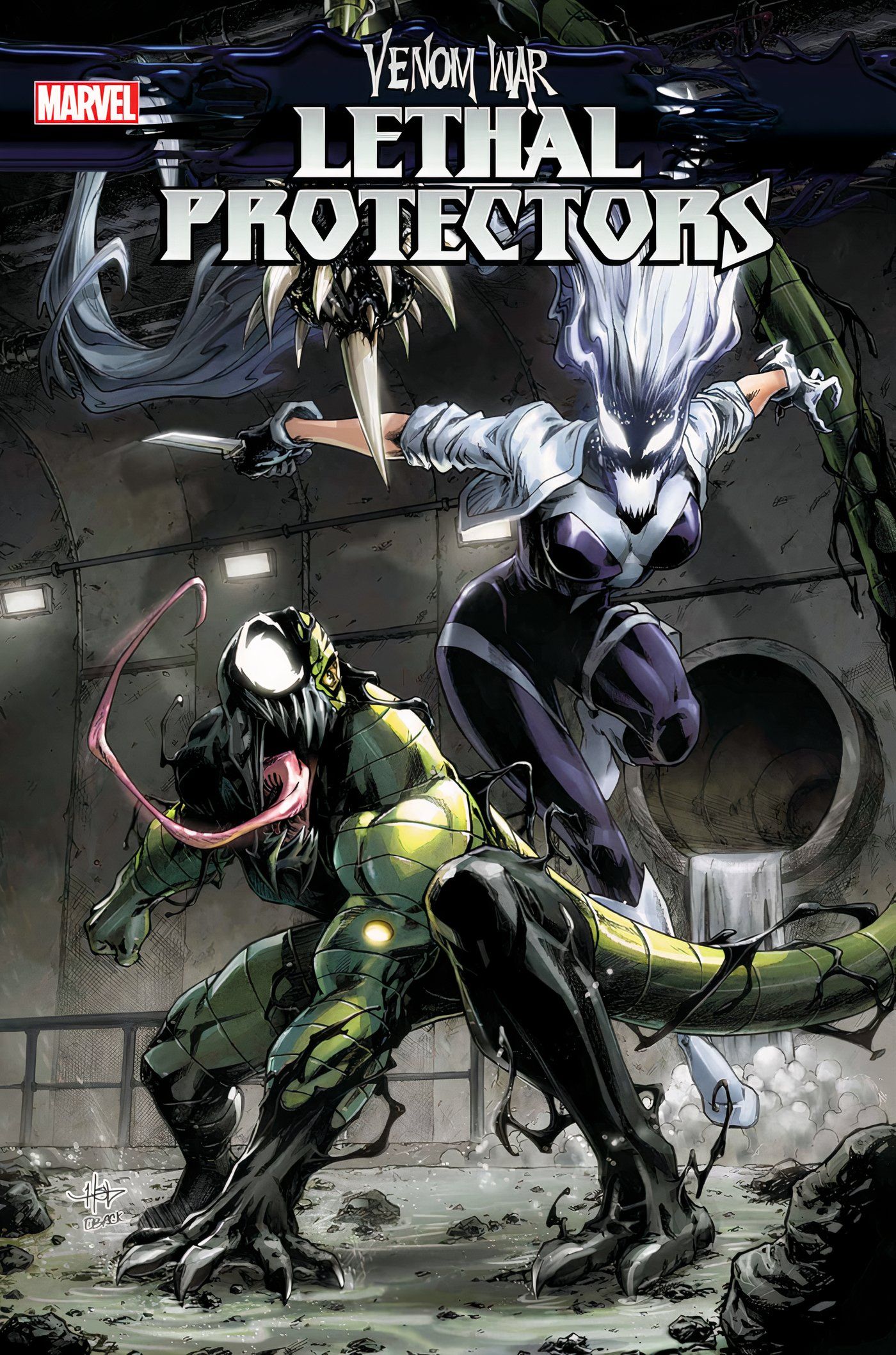 Venom War: Cover of Lethal Protector #2, featuring the symbiotic version of the mercenary group Wild Pack.