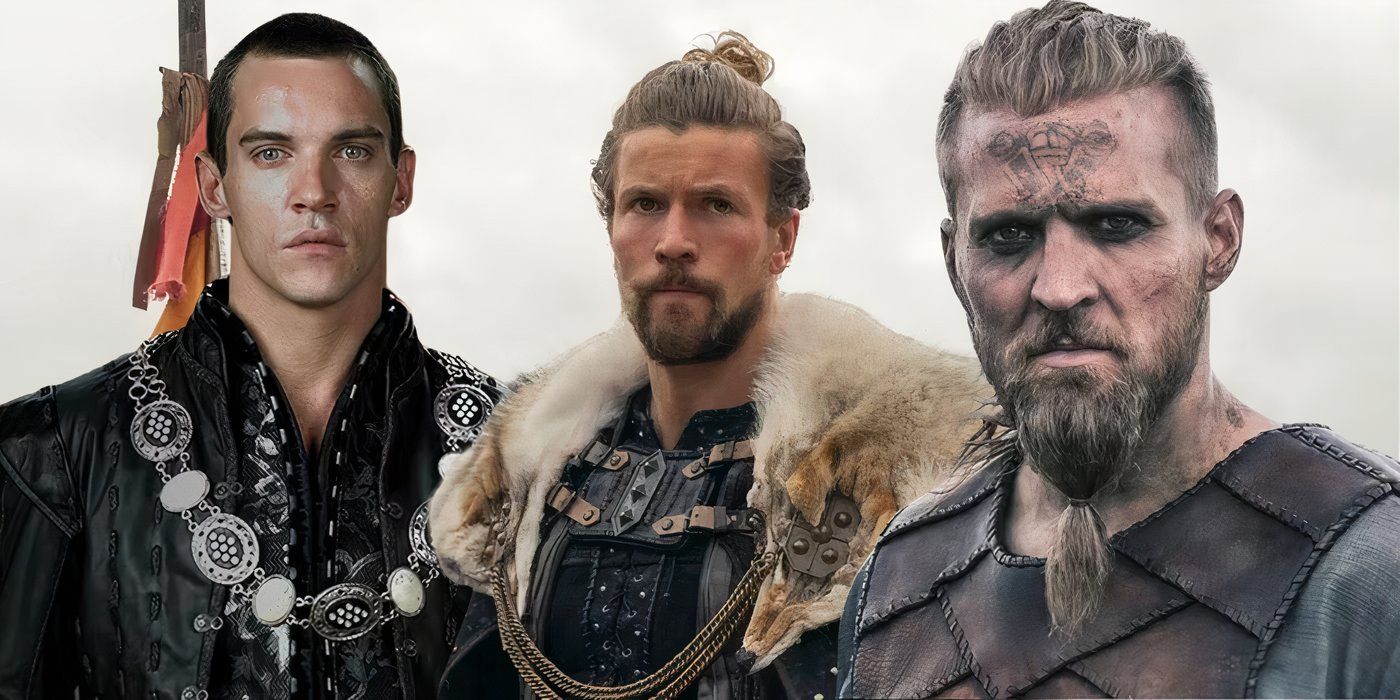 Collage of character sfrom Vikings, The Last Kingdom, and The Tudors