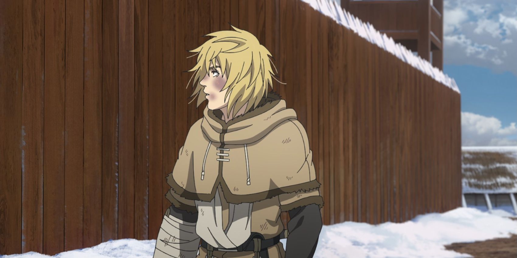 Thorfinn avvicinarsi alla sala in Vinland Saga