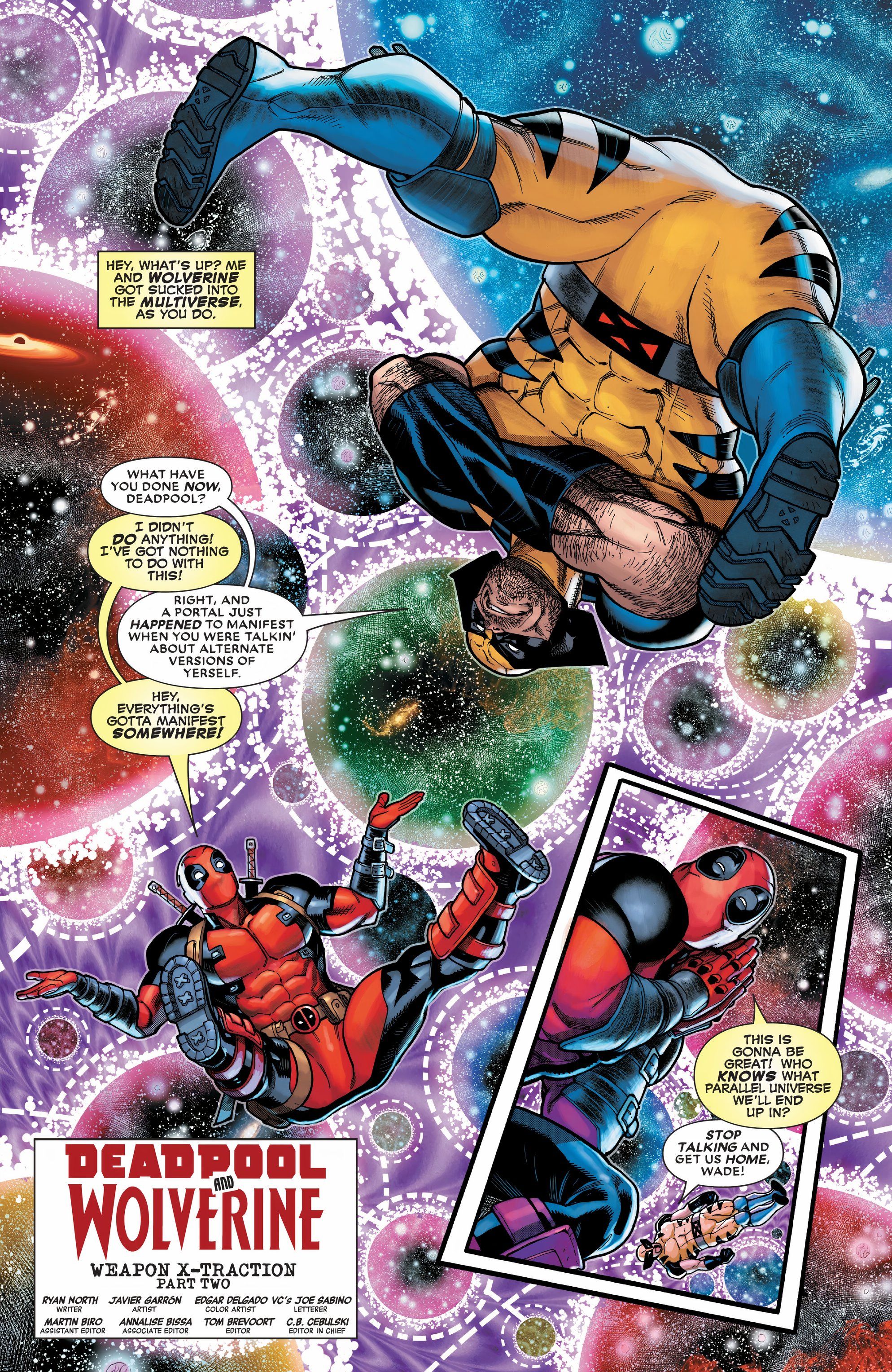 Arma X-Traction Parte Dois Wolverine e Deadpool flutuam pelo multiverso