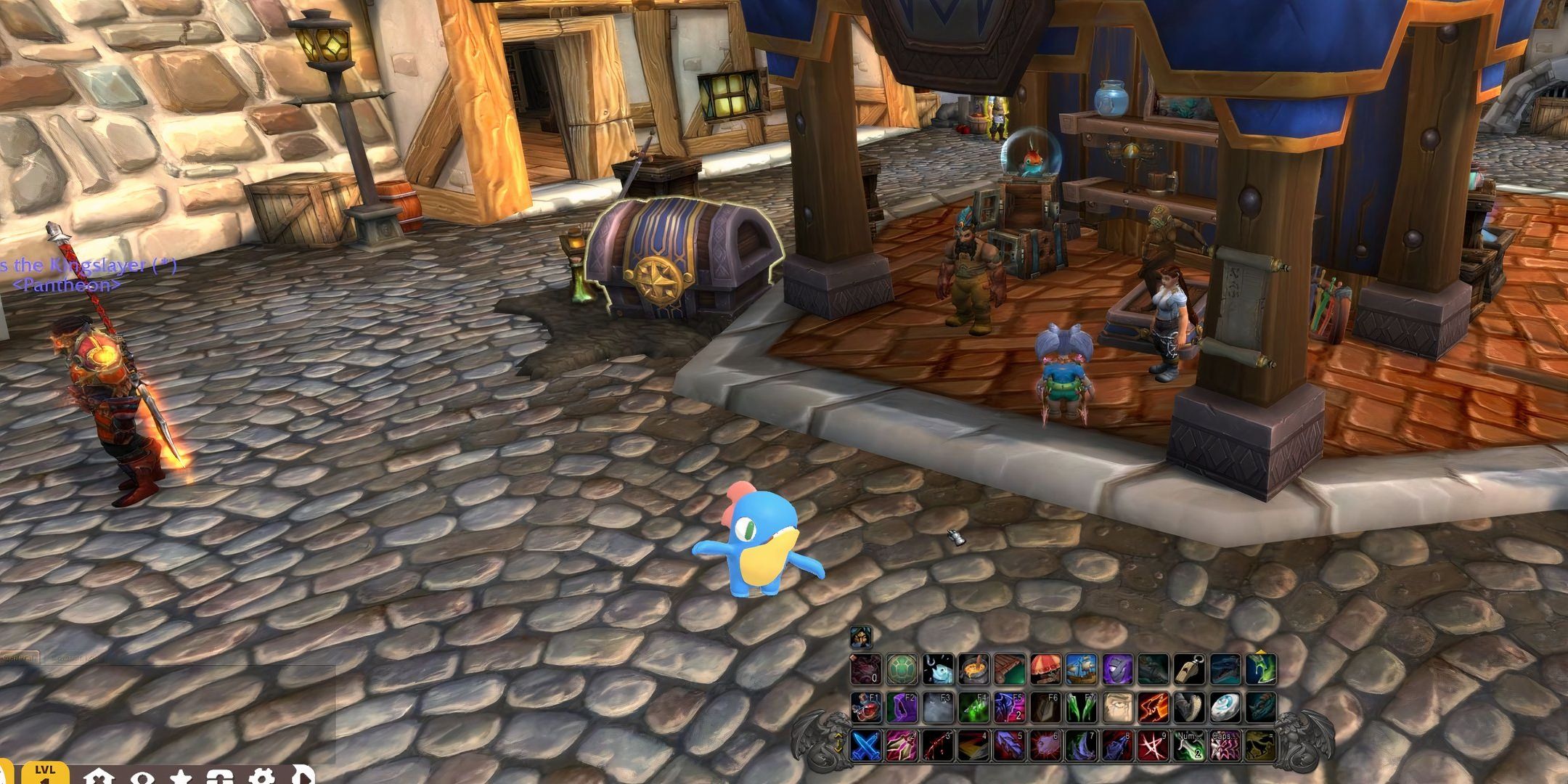 Weyrdlets Wagyu andando pela área de trabalho enquanto World of Warcraft está rodando