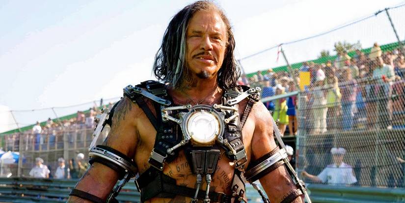 Whiplash attacking Tony Stark in Iron Man 2