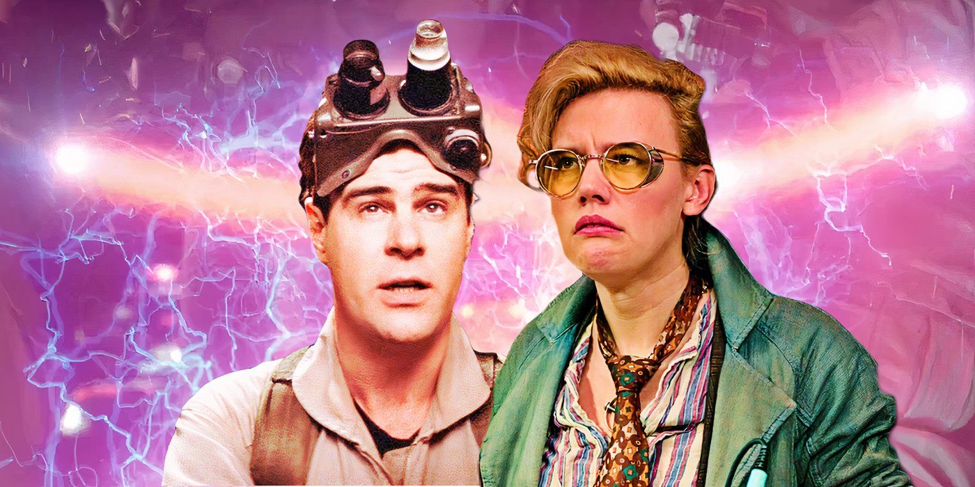 Dan Aykroyd as Ray Stantz beside Kate Mckinnon in Ghostbusters (2016) as both are bathed in light custom image